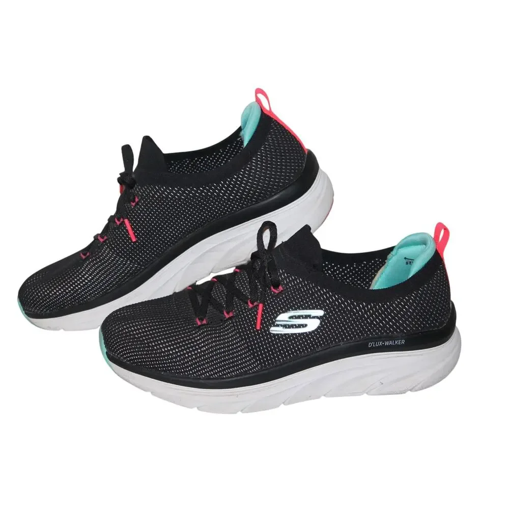 Skechers D'Lux Walker Casual Sneakers, 149311, Black/Turq/Pink, Women's Size 11